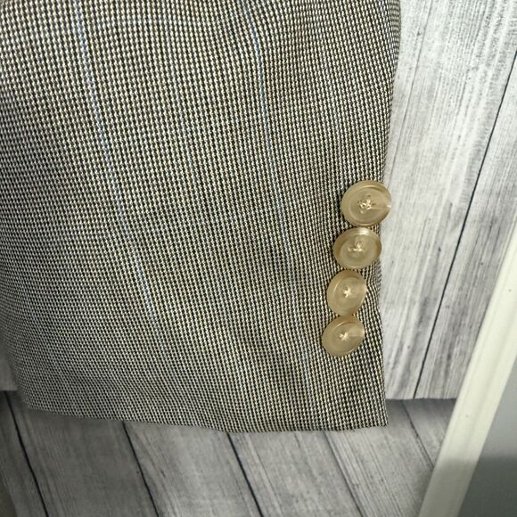 Lauren Ralph Lauren 44R Tan Houndstooth Polyester Blend 2-Button Sports Coat - Picture 3 of 10